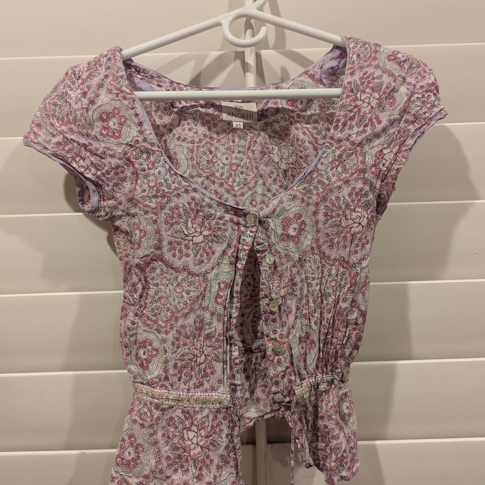 Elegant Floral Button-Down Blouse